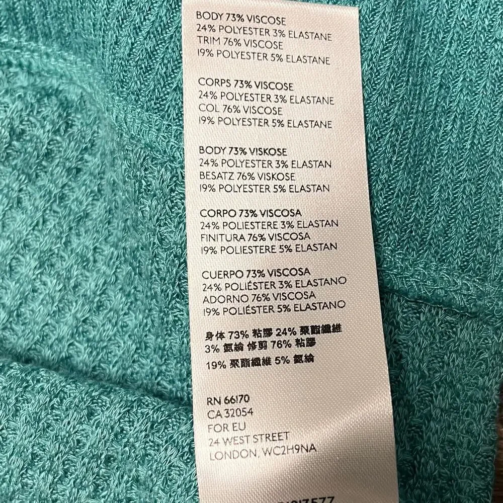 Free People We The Free Waffle Knit Thermal Long Sleeve Top Teal Green XS Boho - Picture 9 of 11
